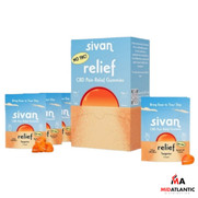 Sivan Relief 150mg CBD NO THC Blend Gummies (5 Gummies Per Pack) *Dispenser Display of 10*
