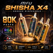 MFU Shisha X4 80K Puff 0.5% Hookah Disposable *Display of 5*