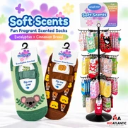 [KCDS] Precious Moments Soft Scents Slipper Socks w/ Grips (Assorted Scents) *128 Piece Turnstyle Floor Display*