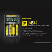 Nitecore UMS4 Quad Slot 3A Smart Charger Nitecore UMS4 Quad Slot 3A Smart Charger