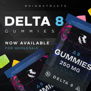 Rhino Xtracts 25mg D8 Vegan Gummies (10 Gummies Per Pouch) *250mg Pouch*
