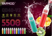 Vapmod QD40-V2 5500 Puffs 50mg RECHARGEABLE 15mL Disposable *Sold as Singles*