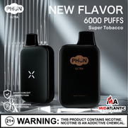 PHUN Ultra 6000 Puffs 50mg Rechargeable 14mL Disposables *Display of 10* PHUN Ultra 6000 Puffs 50mg Rechargeable 14mL Disposables *Display of 10*