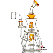 MK100 Double Drip Recycler 12in. Dab Rig [Model# MK195] Sold As Singles - Amber