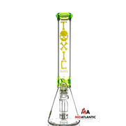 Toxic Skull Beaker 15in. Glass Waterpipe [Model# TX13] Sold As Singles - Lime