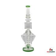 20.5in Band Practice 1462g Glass Waterpipe w/ Spiral & Trumpet Percs [DYW-10] - Mint Green