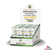 Pure Infinity Botanicals Gold 45 Chewable 45mg Kratom Tablets (6 Tablets Per Jar) *Display of 18 Jars*