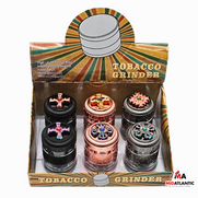 Studded Royal Leaf Metal 4 Part 52x82mm Grinders [CGD-4-52G-ZT] *Display of 6*