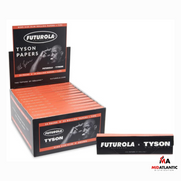 Tyson 2.0 x Futurola Brown Rolling Papers (33 Papers + Tip Per Booklet) Display of 24 Booklets - King Size Slim
