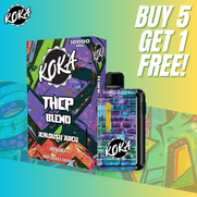 Koka 10000mg THCP 10g Disposables *Display of 5* [End of Year Sale: Buy 5 Get 1 Free] 