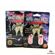 RHINO Big Rhino 10000k Male Enhancement Capsules (Twin Pack / 2 Capsules Per Pack) *Display of 24*