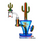 MK100 Cactus Dab Rig Kit w/ Banger, Carb Cap, & Terp Balls - Blue