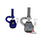 Center Marble Beaker w/ Handle & Flower Pendant Water Pipe (Assorted Colors)