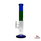 14in Dual Color Straight Tube 712g Glass Waterpipe w/ Ice Catcher & Perc [WCG30-0076] - Dark Blue & Green