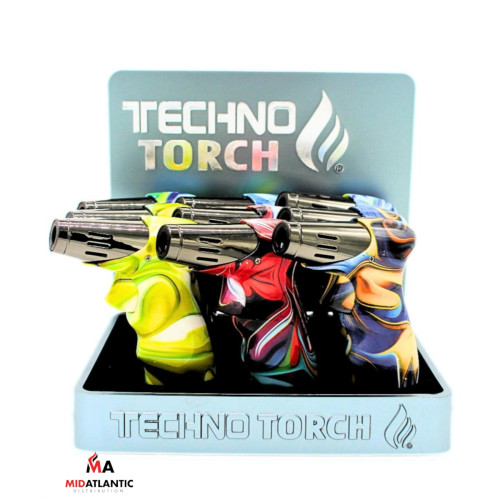 Techno Torch Liguid Design Slanted Torches *Display of 9* [Model# 19004-LD]