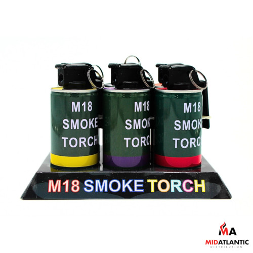 M18 Smoke Flash Bang Design Torch (Assorted Colors) *Display of 6* [Model#19026]