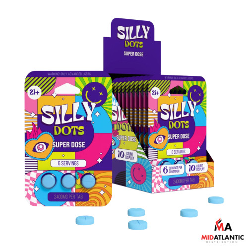 Purple Silly Dots Super Dose 2400mg Shroom Tablets (3 Tablets Per Pack) *Display of 10*