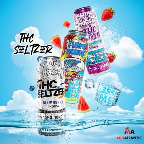 Flying Horse THC Blend Seltzer 12oz Beverages *Pack of 4*