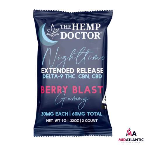 The Hemp Doctor NightTime Extended Release D9 + CBN Blend Gummies (2 Gummies Per Pack) *Jar of 50*