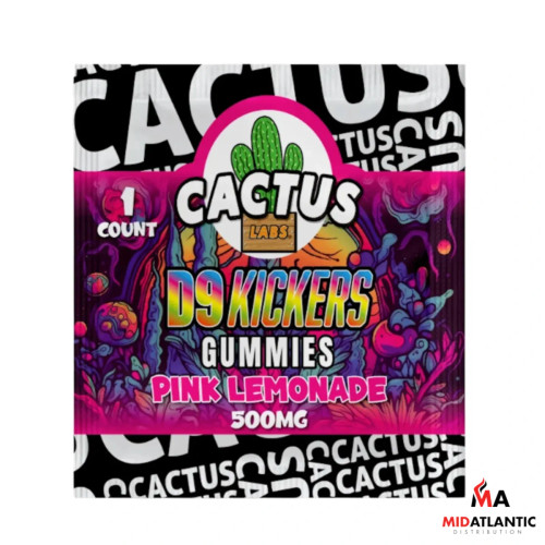  Cactus Labs D9 Kickers 500mg D9 Gummies (1 Gummy Per Pack) *Dispenser Display of 25*