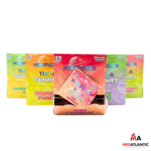 Hemp Geek 500mg THCA Gummies (2 Gummies Per Pack) *Dispenser Display of 25*