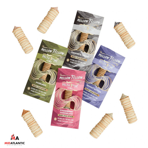 Mellow Fellow 40mg D9 + CBD Baklava Sticks (1 Stick Per Pack) *Display of 40*