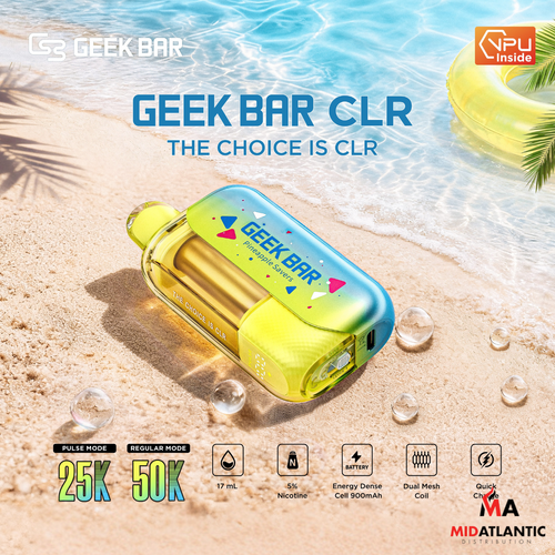 Geek Bar CLR 50k Puffs 50mg 17mL Disposables *Display of 5*