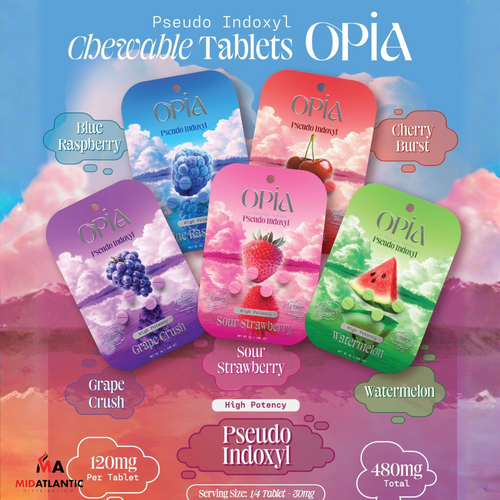 Opia 120mg 7-Hydroxy + Pseudo Kratom Tablet (4 Tablets Per Pack) Display of 10