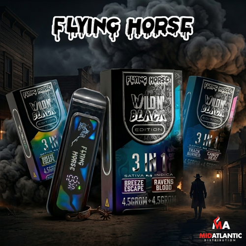 Flying Horse Wild Black Edition 3-in-1 THCP Power Blend 9g Disposables *Display of 5*