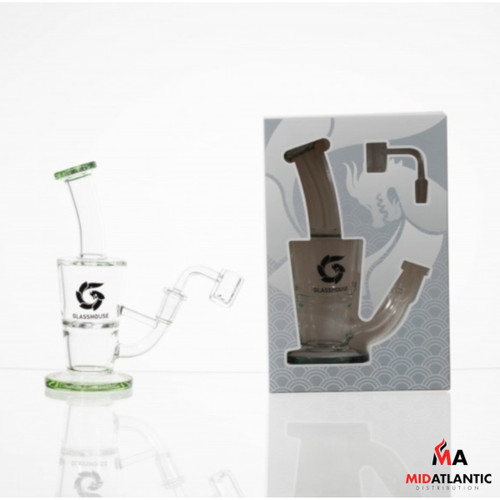Glass House 7in Truncated Banger Hanger Dab Rig (Assorted Colors) w/ Gift Box [Model#HHP-049]