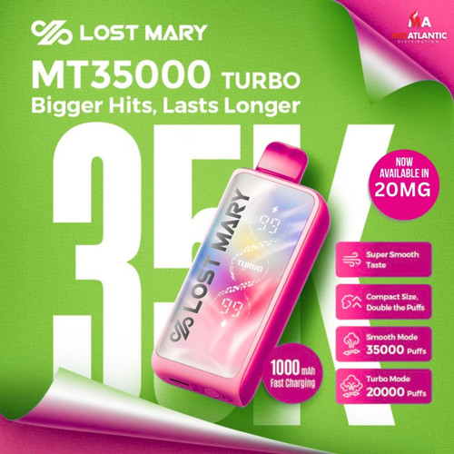 Lost Mary MT35000 Turbo 35k Puffs 20mg 18mL Disposables *Display of 5*