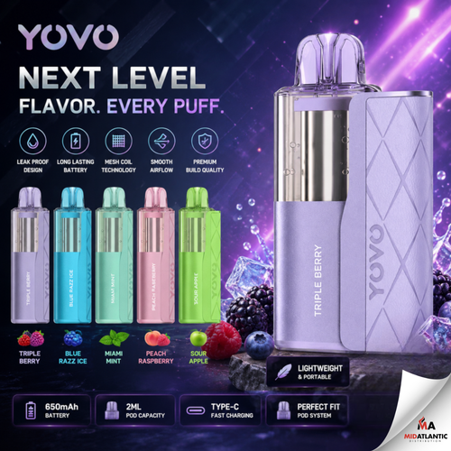 Yovo JB50K Nixodine Foger Compatible 50K Puffs 5% Pod Disposables (Full Kit) *Display of 5*