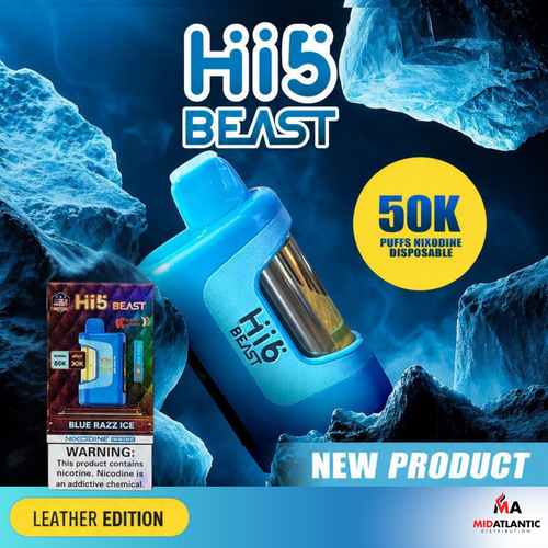 Hi5 Beast Leather Edition 50k Puffs 5% (Nixodine) Disposables *Display of 5*
