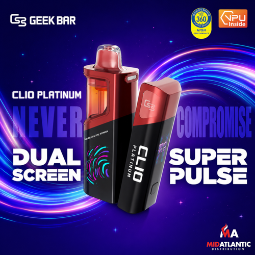 Geek Bar Clio Platinum 50K Puffs 5% Disposables (Full Kit) *Display of 5*