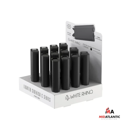 White Rhino Lighter Sidekick Case w/ One Hitter & Chillum *Display of 12* 