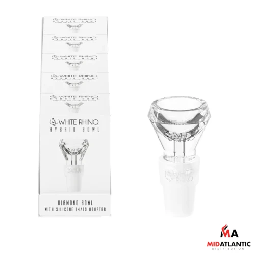 White Rhino Hybrid 14mm/19mm Male Glass Bowls *Display of 5*