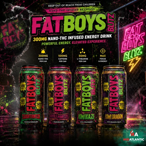 FatBoys Blitz 300mg D9 Infused 16oz Energy Drinks *Pack of 4*