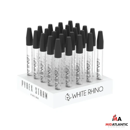 White Rhino Quartz Dab Straws (Assorted Styles) *Display of 25*
