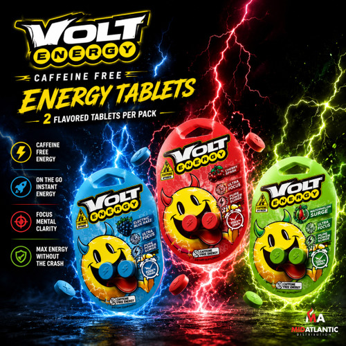 Volt Energy Max Strength Caffeine Free Energy Tablets (2 Tablets Per Pack) *Display of 10*