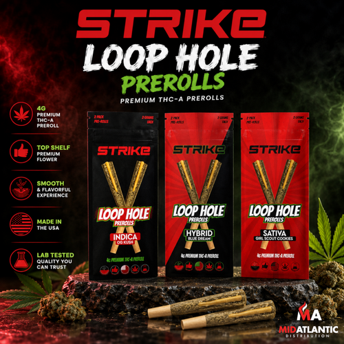 STRIKE Loophole Premium THCA 2g Hash Hole Pre-Rolls (2 Per Pack) *Display of 10*