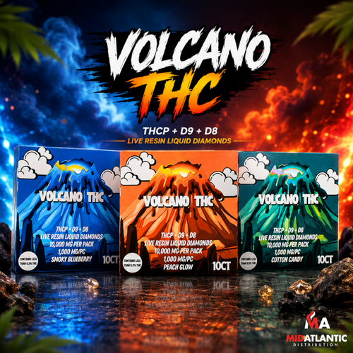 Volcano THC 10000mg THCP LR Liquid Diamond Gummies (10 Gummies Per Pack) *Display of 10*