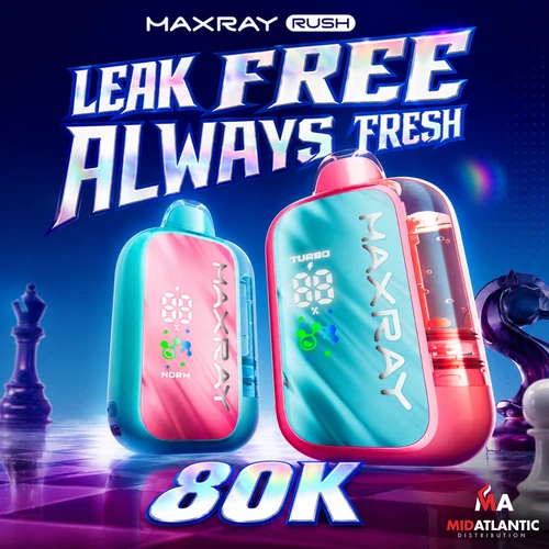 Maxray Rush 80k Puffs 5% Disposables *Display of 5*