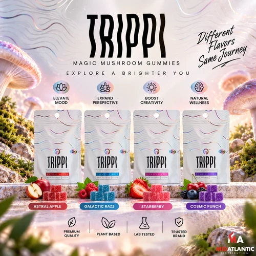Trippi Magic Mushroom Gummies (10 Gummies Per Pack) *Display of 5* 