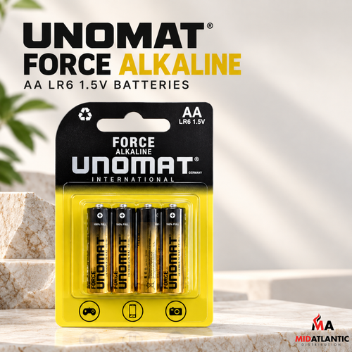 [KCDS] Unomat Force AA Alkaline Batteries (4 Batteries Per Pack) *Case of 20*
