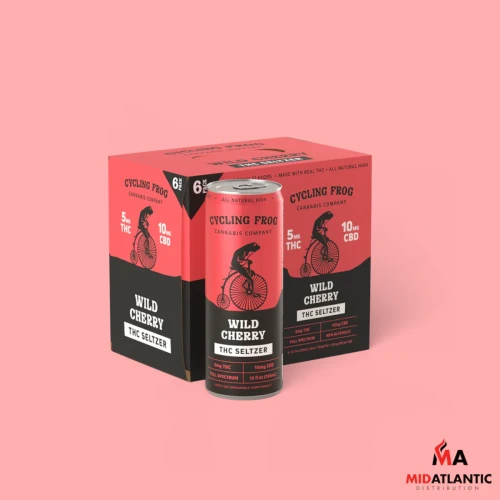 Cycling Frog Cannabis Company 5mg D9 +10mg CBD Infused Sparkling 12oz Beverages *Pack of 4*