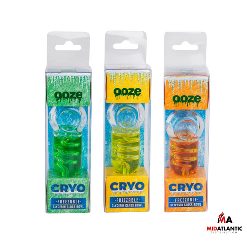 Ooze Freezable Cryo Glycerin Glass Bowl Hand Pipe