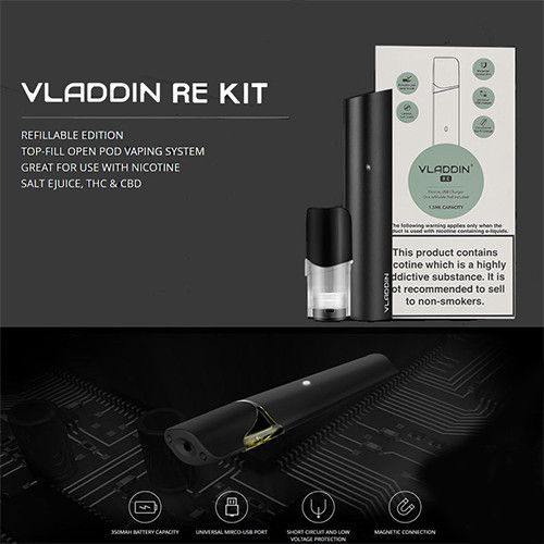 VLADDIN RE POD SYSTEM STARTER KIT | WITH SINGLE 1.5ML REFILLABLE POD | 350MAH