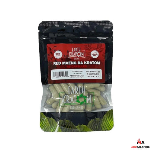 Earth Kratom Capsules *65 Capsules Per Pouch* - Red Maeng Da
