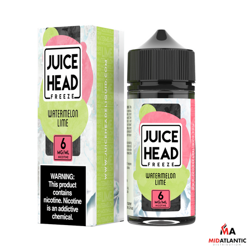 Juice Head Freeze Synthetic Nicotine E-Liquid 100mL - Watermelon Lime Freeze / Tart Watermelon Freeze 0mg Juice Head Freeze Synthetic Nicotine E-Liquid 100mL - Watermelon Lime Freeze / Tart Watermelon Freeze 0mg