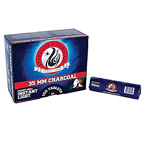 Starbuzz 35mm Coconut Shell Instant Light Charcoal *Box of 100* Starbuzz 35mm Coconut Shell Instant Light Charcoal *Box of 100*